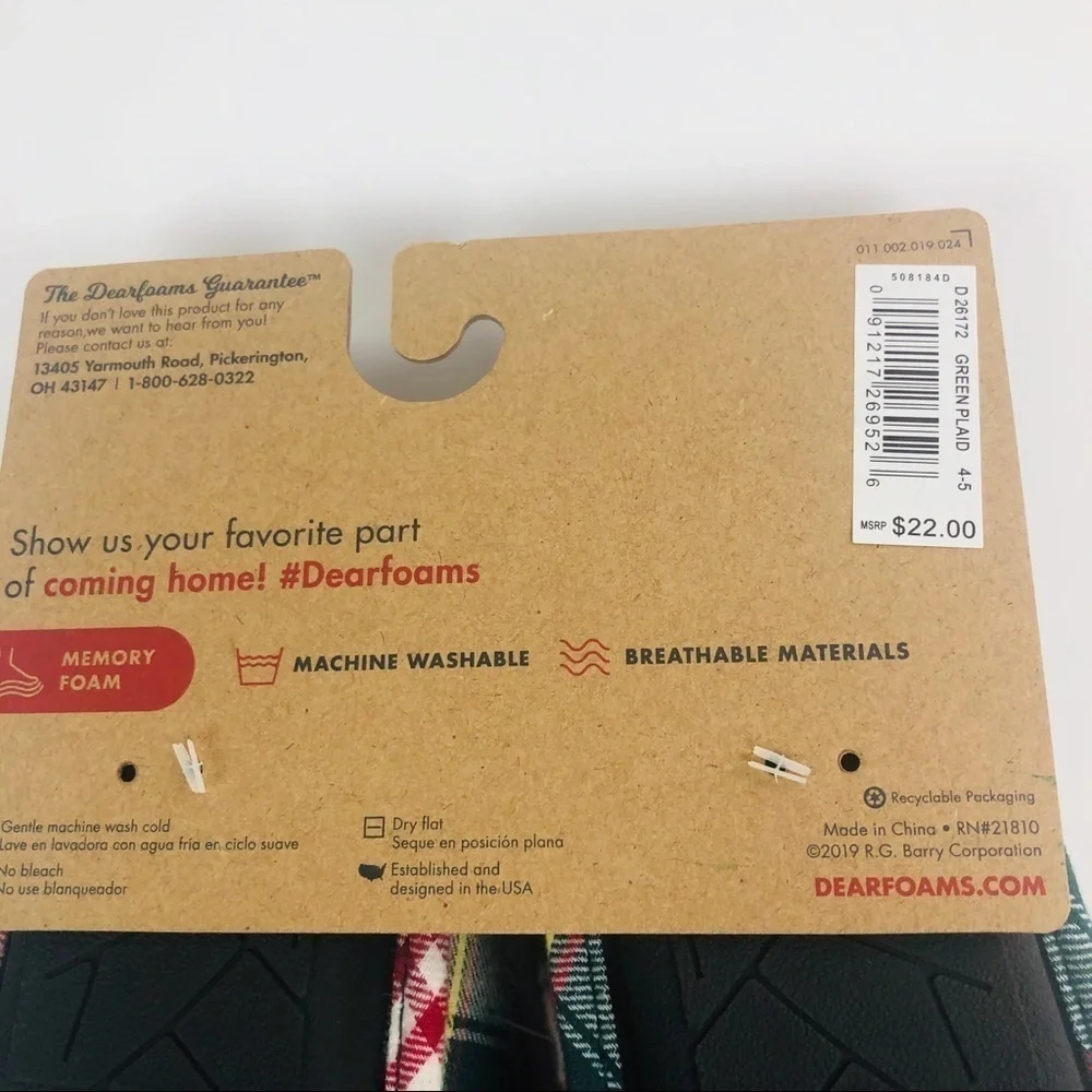 NWT DEARFORMS Children’s Christmas Slipper Sz 4/5